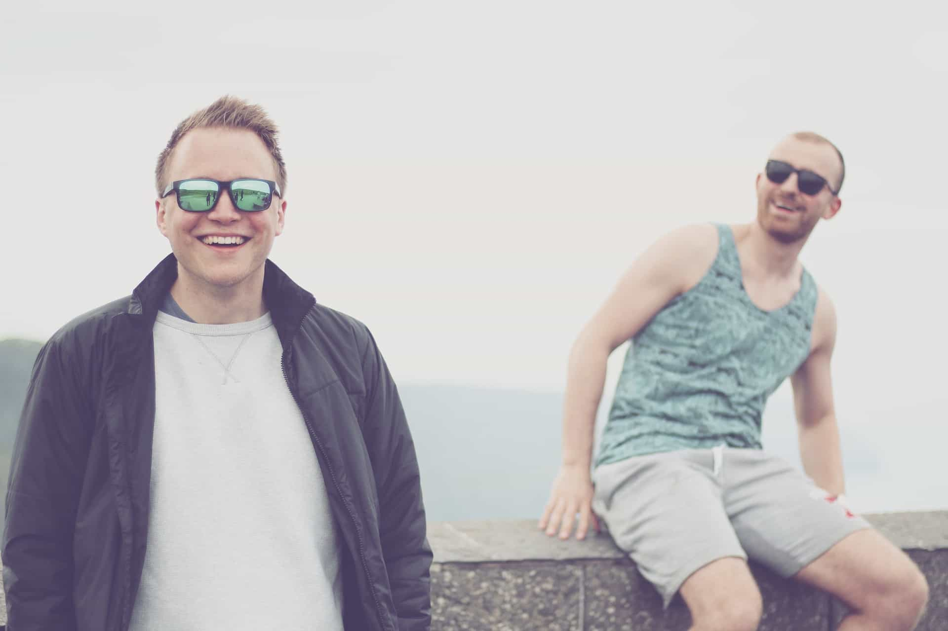 Two men on seafront